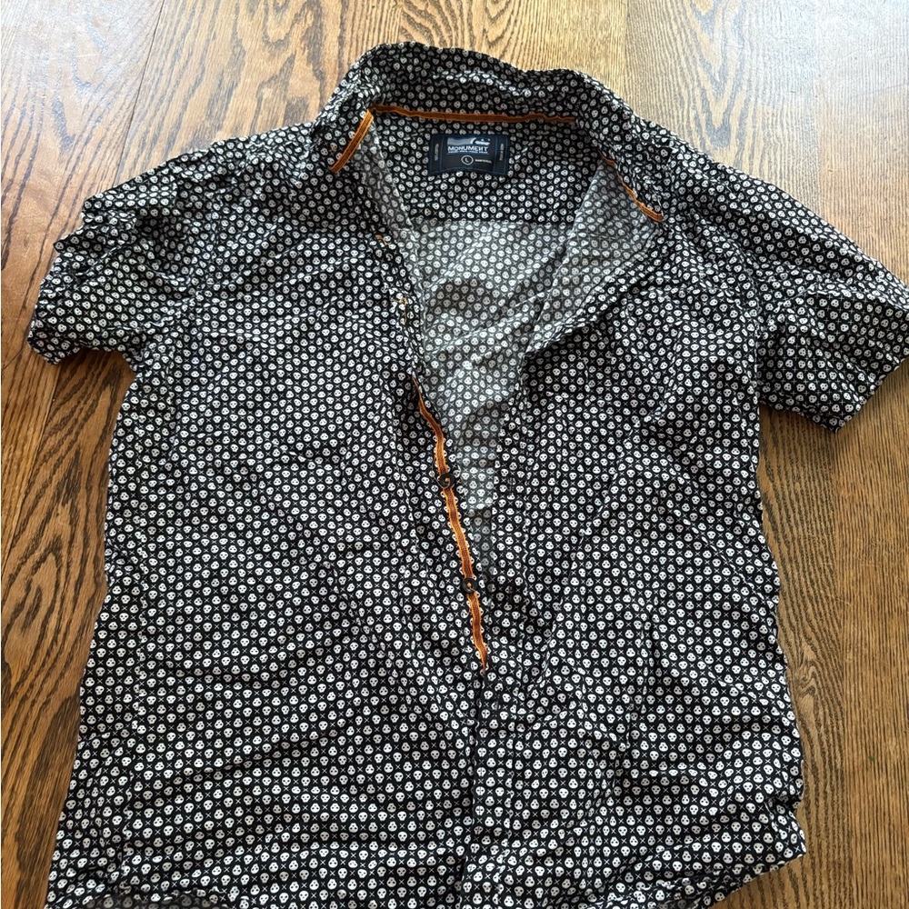 Unisex Skull Patterned Button Up